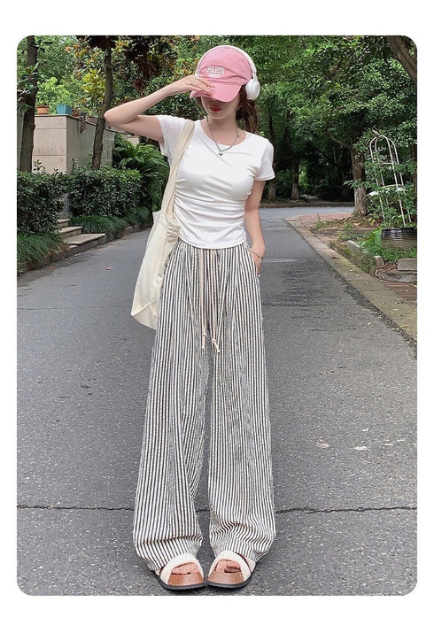 Summer Casual Stripe Loose Trousers